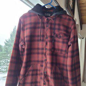 Trendy Men's Billabong Size LG Shirt Jacket with Removable Hood